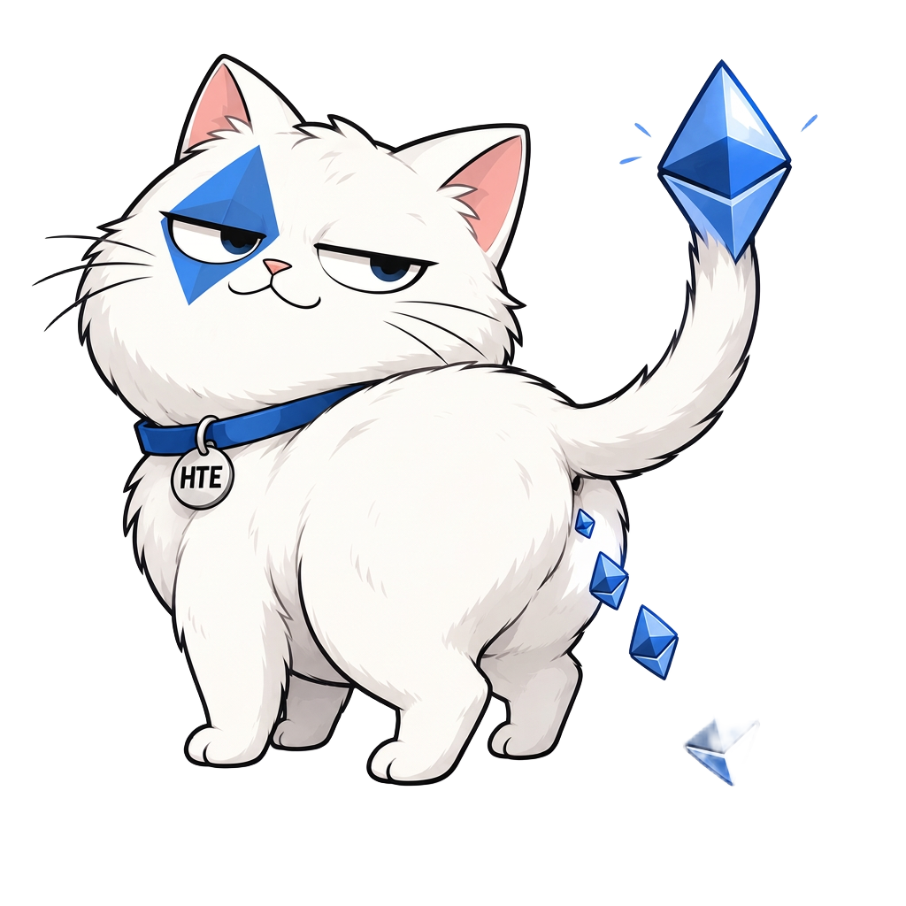 ETH Kitty, the fluffy white cat with an Ethereum marking
